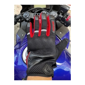 Motosiklet Eldiveni Yazlık Kırmızı Fileli