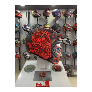 Street Fighter Hellish B5 Mat Kırmızı Modüler Çene Kask