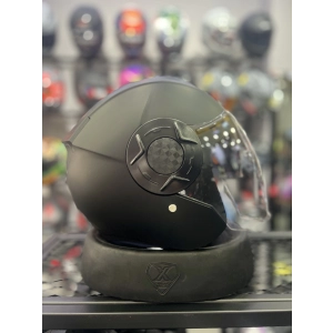 665 Mat Siyah Yarım Kask Güneş Vizörlü