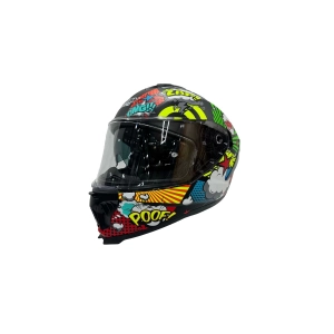 Kask Sw 865 Boom Black Callorful Güneş Gözlüklü