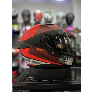 Fenix Kırmızı Kapalı Kask Siyah Vizörlü (+1 Şeffaf Vizör)