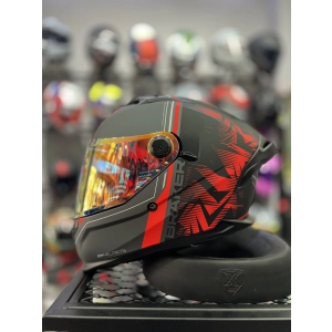 Braker Charm Mat Kırmızı Şeffaf (+1 Gold Vizör)