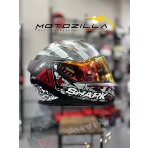 Skwal İ3 Hellcat Mat Siyah Beyaz Şeffaf (x1 Kırmızı Vizör)