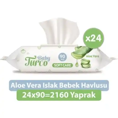 Baby Turco Islak Mendil Aloevera 90lı Koli 24lü