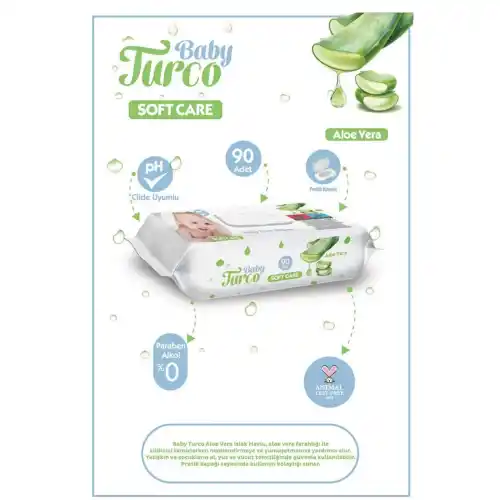 Baby Turco Islak Mendil Aloevera 90lı Koli 24lü