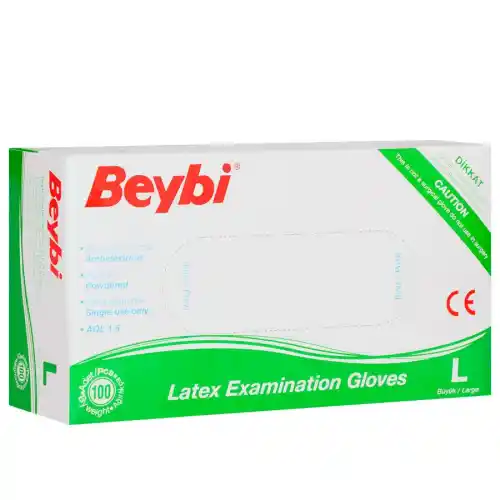 Beybi Latex Eldıven Large 100lü Pudralı