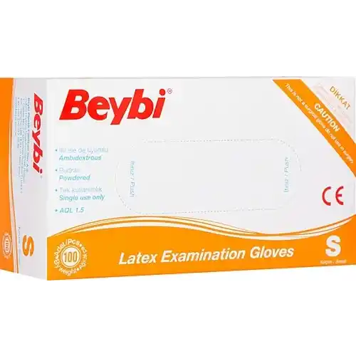 Beybi Latex Eldıven Small 100lü Pudralı
