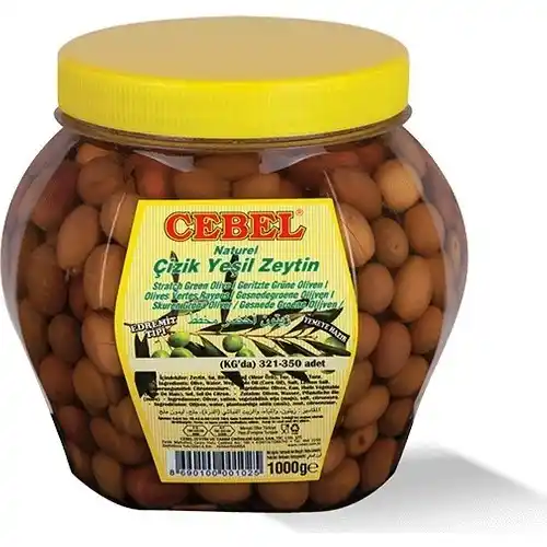Cebel Çizik Yeşil Zeytin Erdemit 321-350 1000 Gr Pet