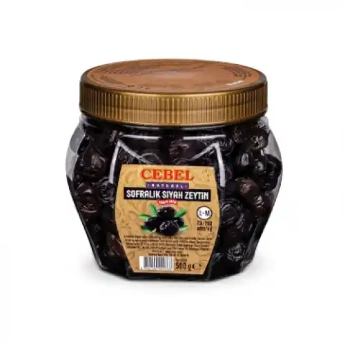 Cebel Siyah Zeytin Çok İri Taneli 231-260 Pet 500 Gr