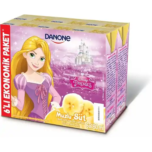 Danone Süt Muzlu 180ml Paket 6lı