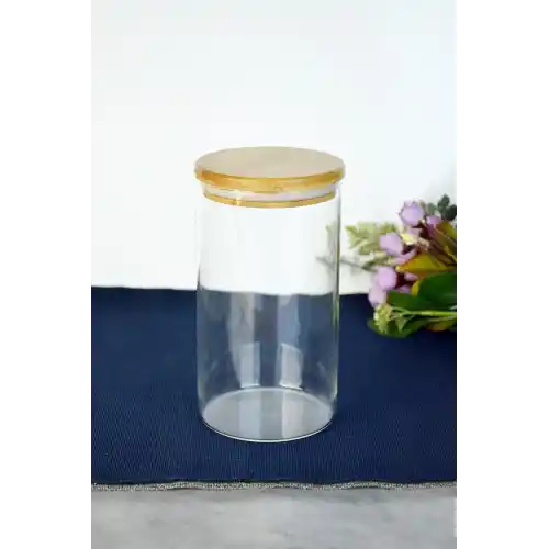 Mln 1000ml Bambu Kapak Yuv Kavanoz 400899