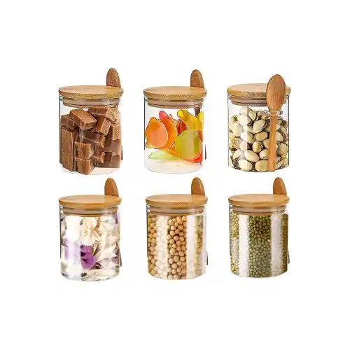 Mln 600ml Bambu Kapak Yuv Kavanoz