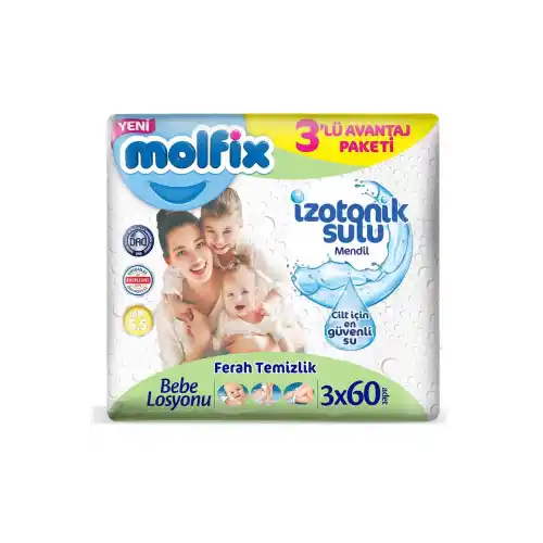 Molfix İzotonik Sulu Islak Mendil 3lü