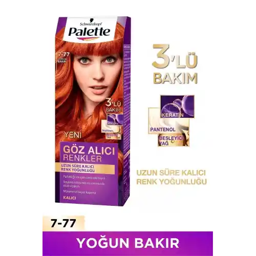 Palette Göz Alıcı Renkler 7,77 Yoğun Bakır Paket 2li