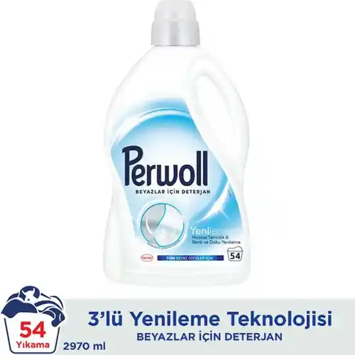 Perwoll Geliştirilmiş Beyaz Sıvı Çamaşır Detarjanı 2.97 Lt