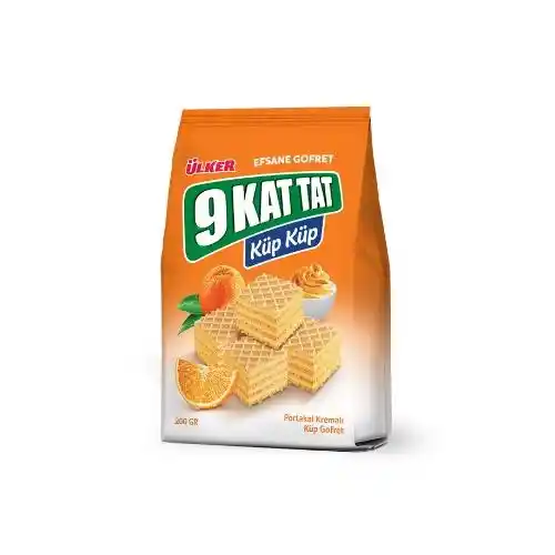 Ülker 9 Kat Tat Küp Gofret Portakallı 200g