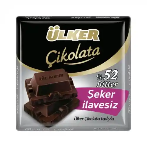 Ülker Çikolata Şeker İlavesiz Bitter Kare 6Gr