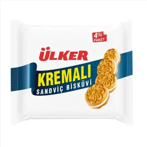 Ülker Kremalı Sandviç Bisküvi Sade4x61g