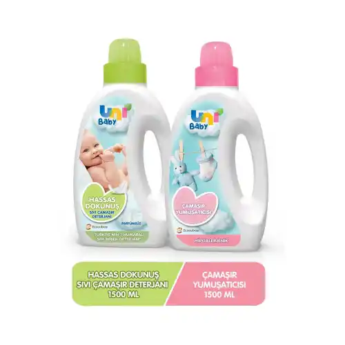 Unibaby Sıvı Sensitive Deterjan+yumuşatıcı 2li Set 1 YEŞİL 1 PEMPE