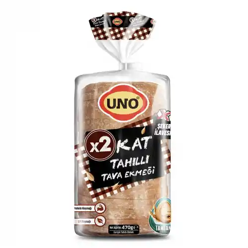 Uno Ikı Kat Tahıllı Tava Ekmegı 470g