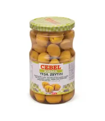 Cebel Kırma Yeşil Zeytin 400 Gr Cam