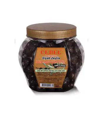 Cebel Siyah Zeytin Çok İri Taneli 231-260 Pet 1000 Gr