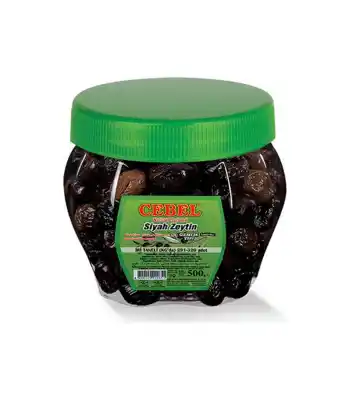 Cebel Siyah Zeytin İri Taneli 291-320 Pet 500 Gr