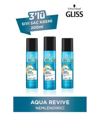 Gliss Sıvı Saç Kremi 200ml Aqua Revive Tr Paket 3lü