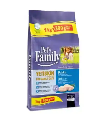Pets Family 1000+300 Gr Kedi Maması Balıklı