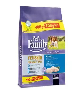 Pets Family 400 +100 Gr Kedi Maması Balıklı