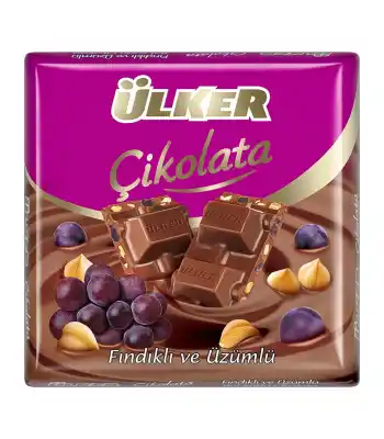 Ülker Çikolatalı Üzümlü Fındıklı Sütlü Kare 60gr