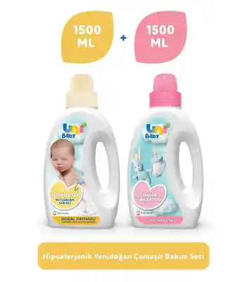 Unibaby Sıvı Deterjan Yumuşatıcı Set 2x1500ml (SARI-PEMBE)