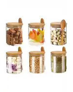 Mln 600ml Bambu Kapak Yuv Kavanoz