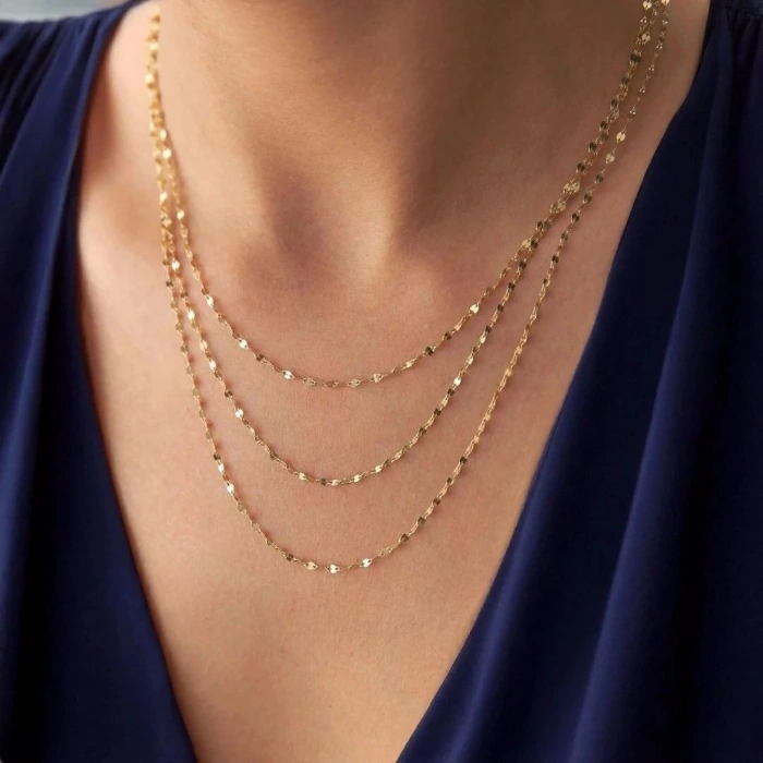 14 Ayar Altın Ayna Zincir