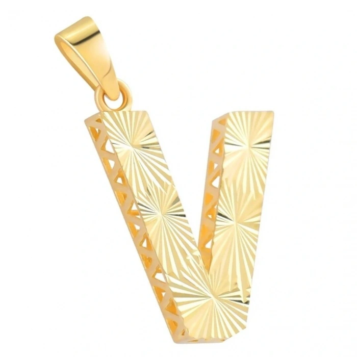 14 Ayar Altın Ayna Zincirli Harf Kolye