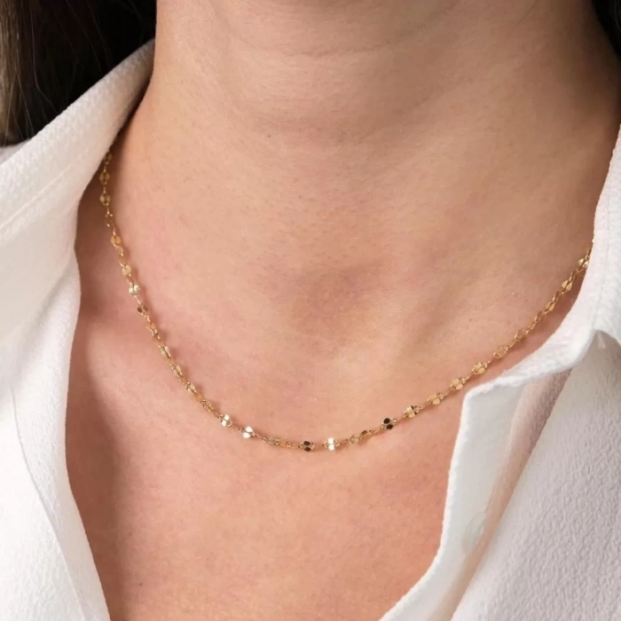 14 Ayar Altın Aynalı Zincir