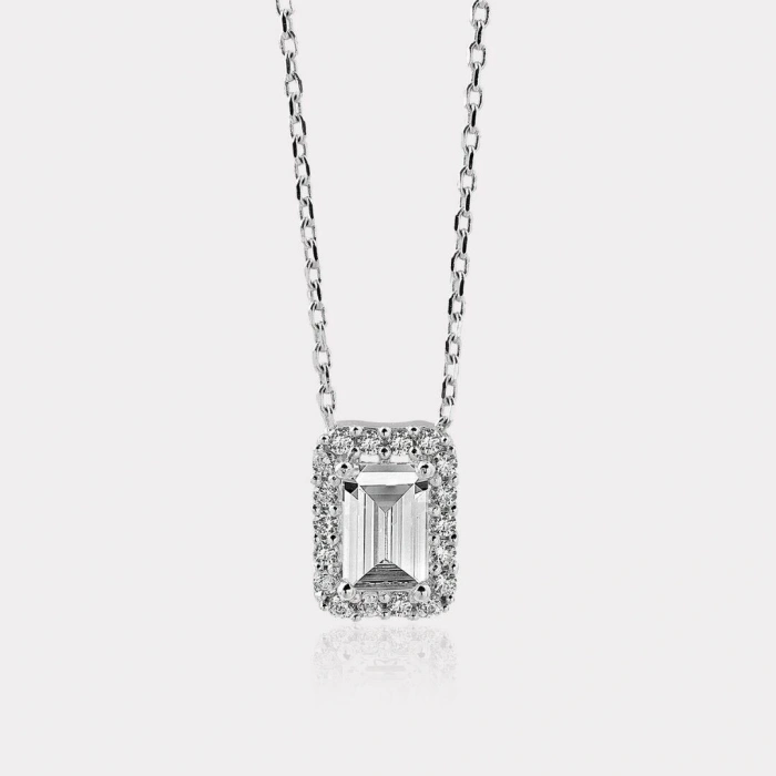 14 Ayar Altın Beyaz Baget Kolye