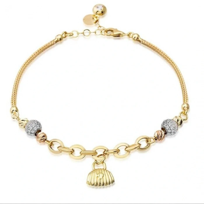 14 Ayar Altın Çanta Bileklik