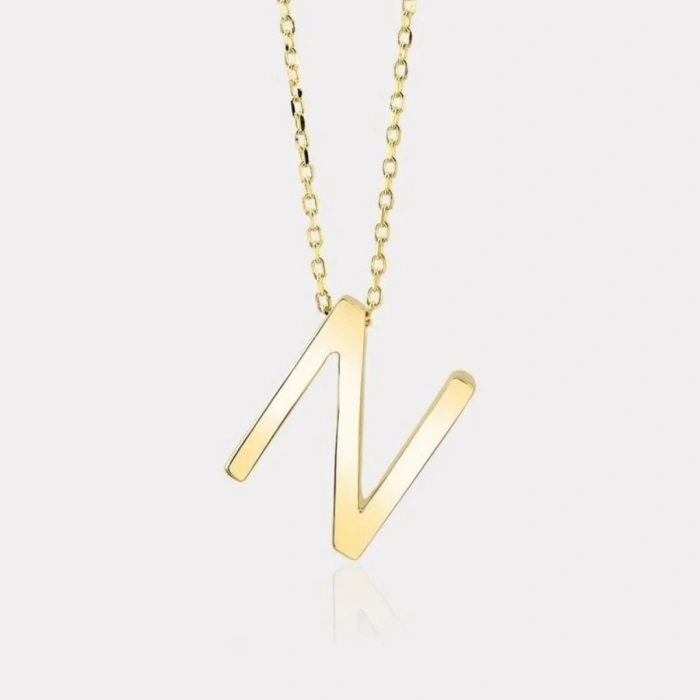 14 Ayar Altın Çapraz Harf Kolye