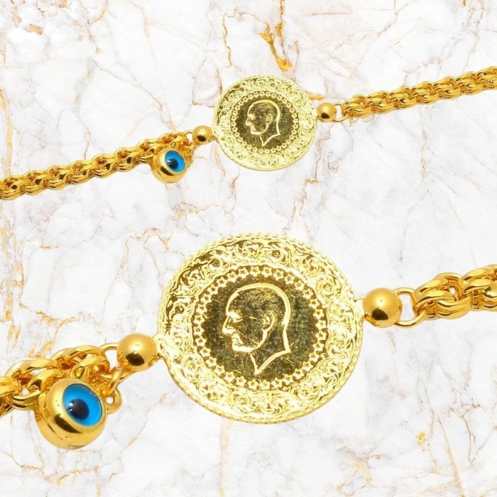 14 Ayar Altın Çeyrekli Bileklik