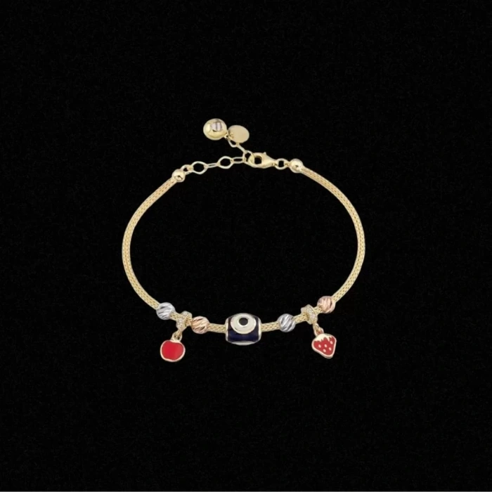 14 Ayar Altın Charm İtalyan Çocuk Bileklik