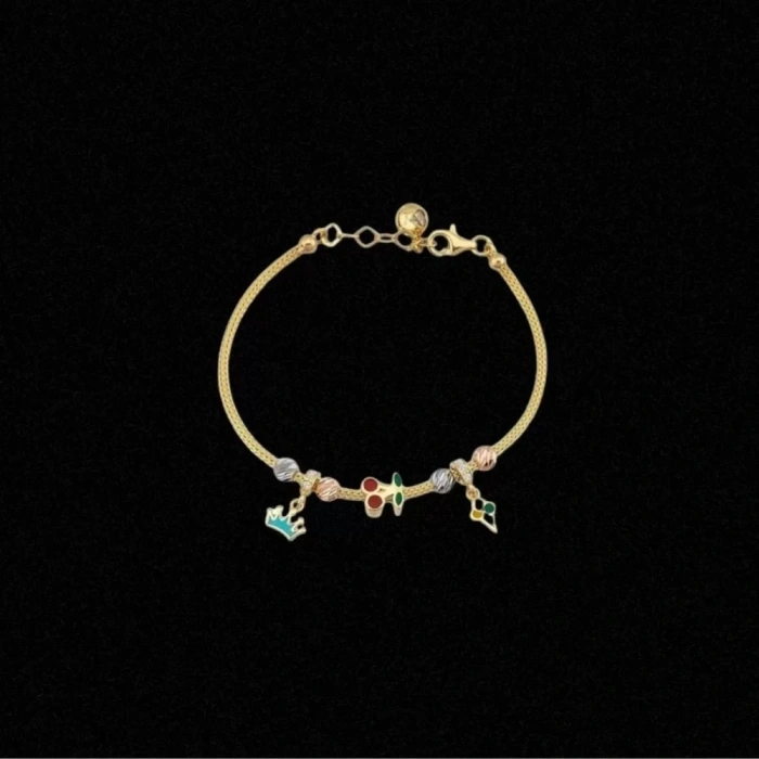 14 Ayar Altın Charm İtalyan Çocuk Kelepçe