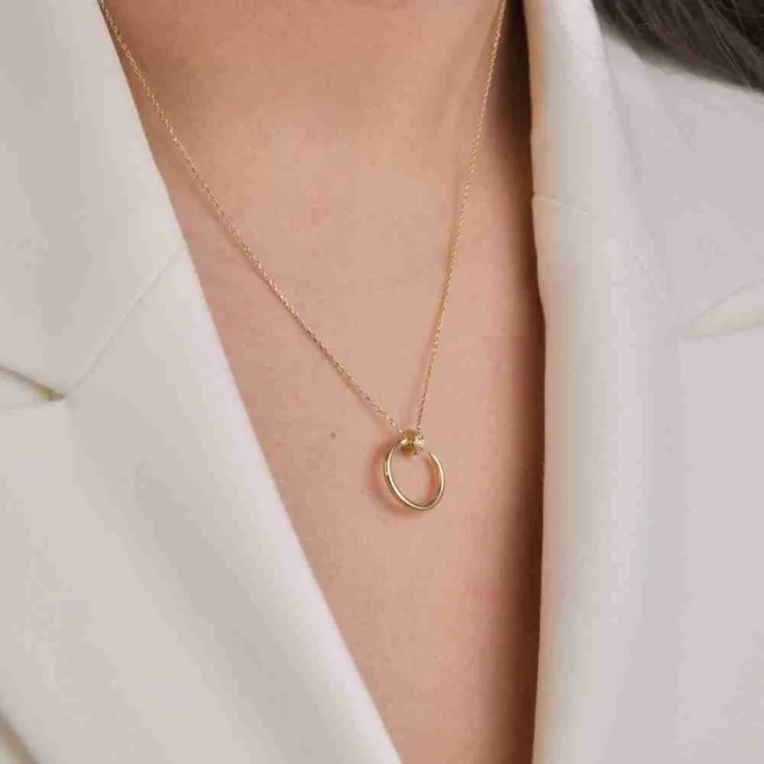 14 Ayar Altın Çivi Kolye