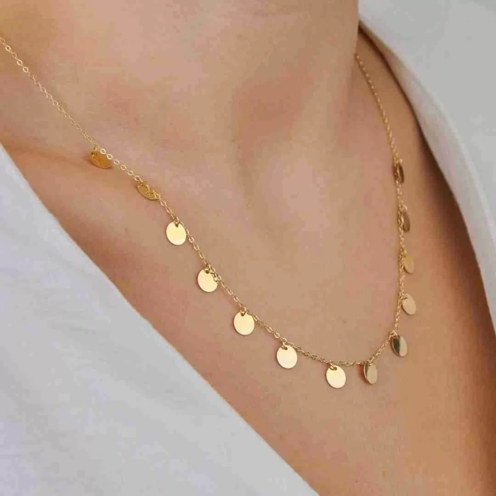 14 Ayar Altın Çok Pullu Zincir