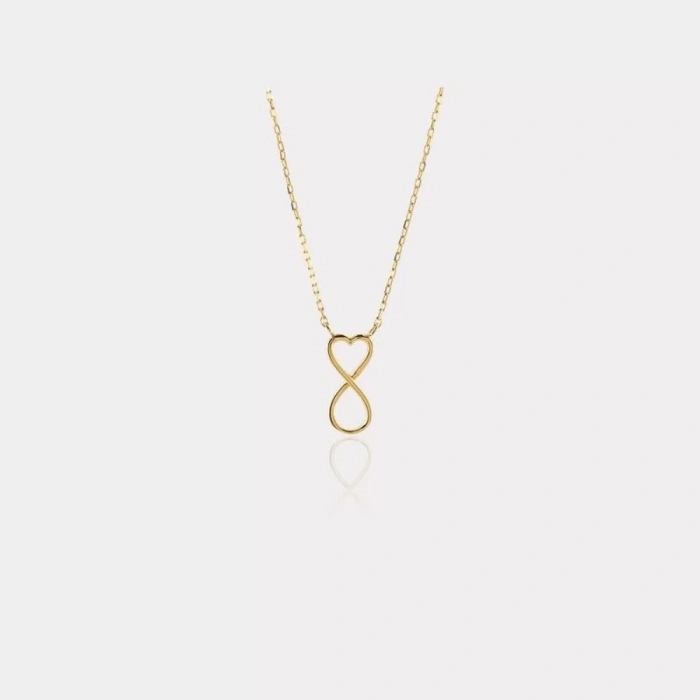 14 Ayar Altın Dikey Sonsuzluk Kolye