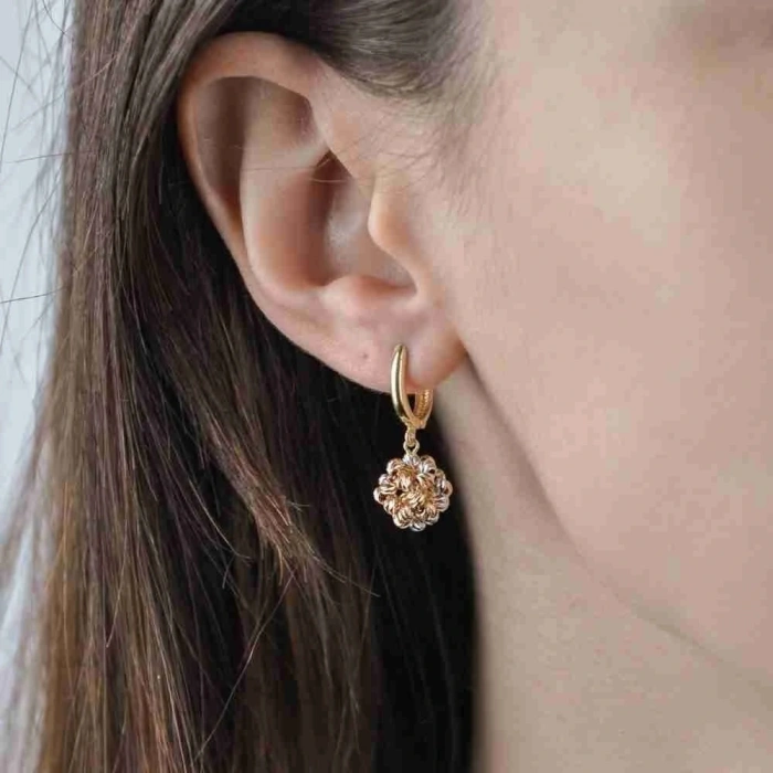 14 Ayar Altın Dorika Sallantılı Küpe