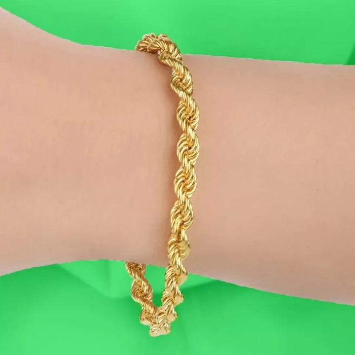14 Ayar Altın Halat Zincir Bileklik