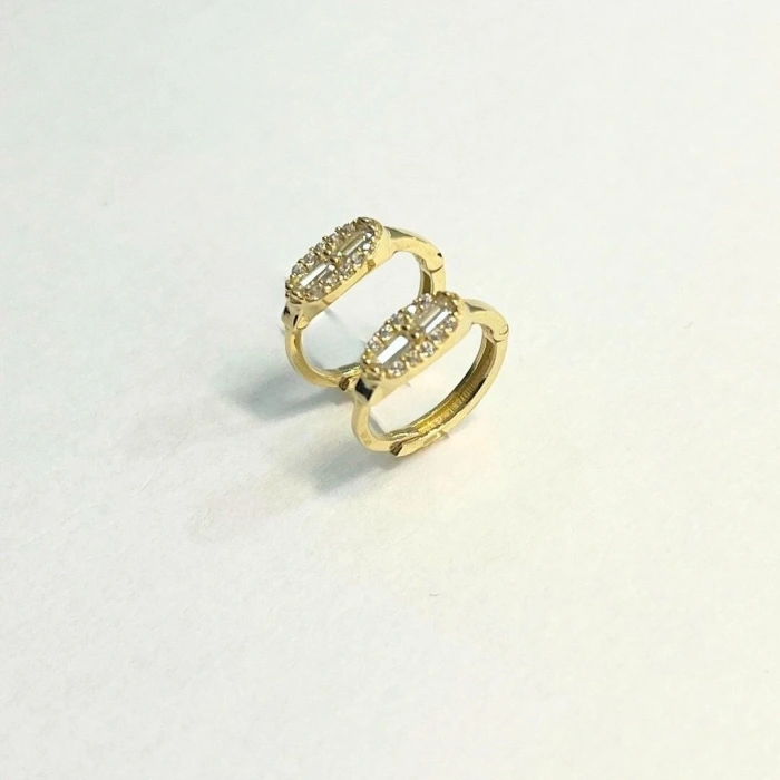 14 Ayar Altın Halka Baget Küpe