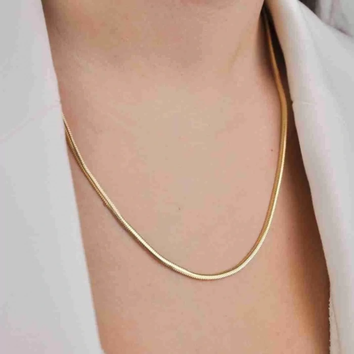 14 Ayar Altın İtalyan Ezme Zincir