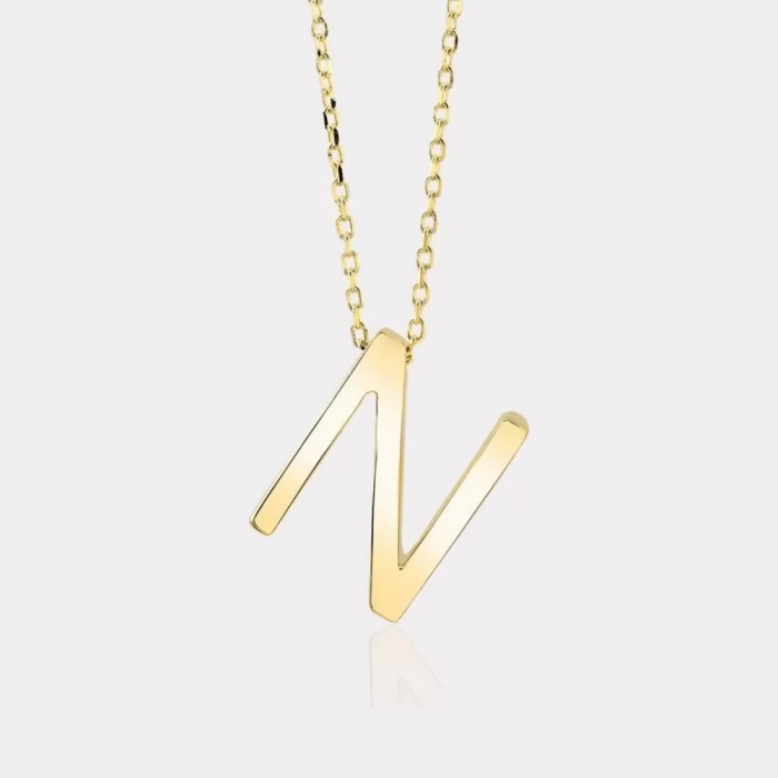 14 Ayar Altın Kişiye Özel Çapraz Harf Kolye